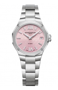 Baume & Mercier Riviera 10812 Cuarzo 50 M - ∅33 mm, Esfera rosa, Brazalete de acero