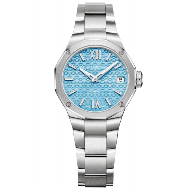 Baume & Mercier Riviera 10811 Cuarzo 50 M - ∅33 mm, Esfera rosa, Brazalete de acero
