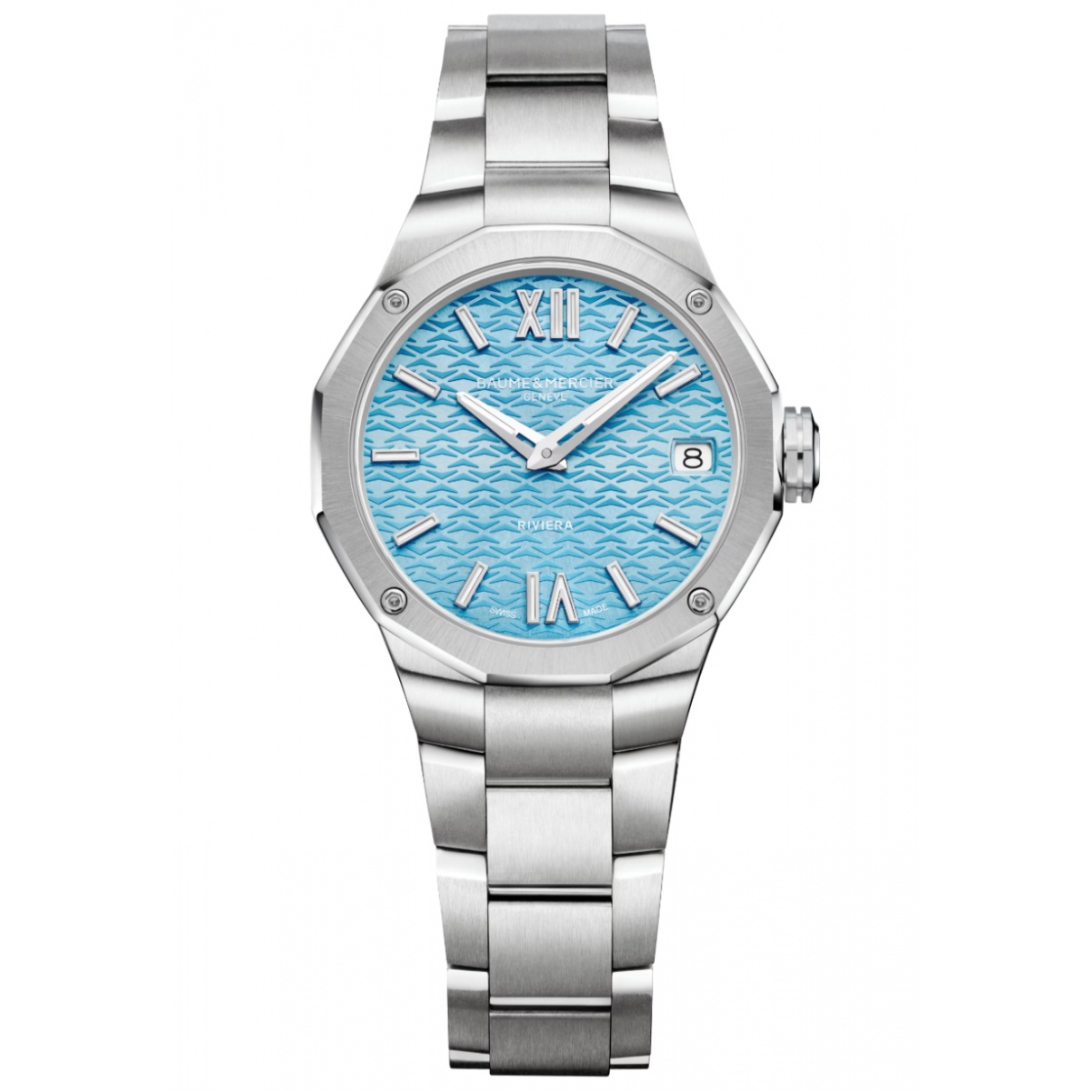 Baume & Mercier Riviera 10811 Cuarzo 50 M - ∅33 mm, Esfera rosa, Brazalete de acero