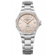 Baume & Mercier Riviera 10796 Cuarzo 50 M - ∅33 mm, Esfera plateada, Engastado con 44 diamantes, Brazalete de acero
