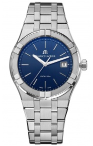 Maurice Lacroix Aikon Quartz ∅40 mm - 10 ATM, Esfera azul, Brazalete de Acero.