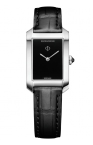 Baume & Mercier Hampton 10813 Curazo 35 x 22 mm - 50 M , Esfera negra, Correa de piel negra