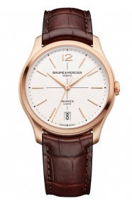 Baume & Mercier Clifton 10802 Automático 50 M - ∅39 mm, Caja oro rosa 18kt, Esfera blanco roto, Correa marrón