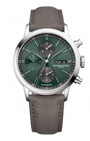 Baume & Mercier Classima 10783 Cronógrafo Automático ∅42 mm - 50 M, Esfera verde, Correa gris