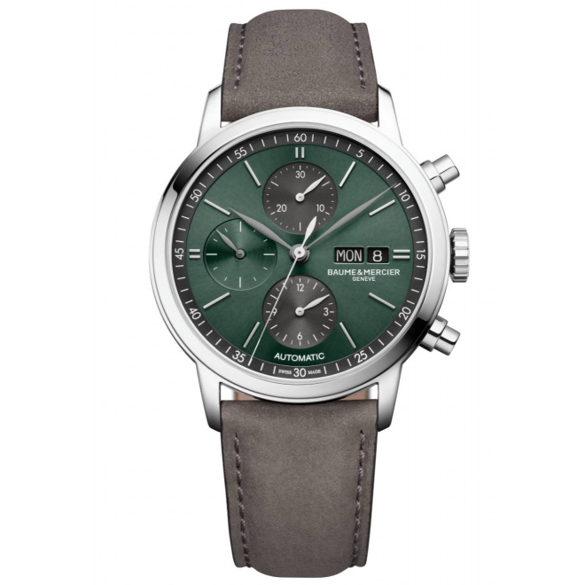 Baume & Mercier Classima 10783 Cronógrafo Automático ∅42 mm - 50 M, Esfera verde, Correa gris
