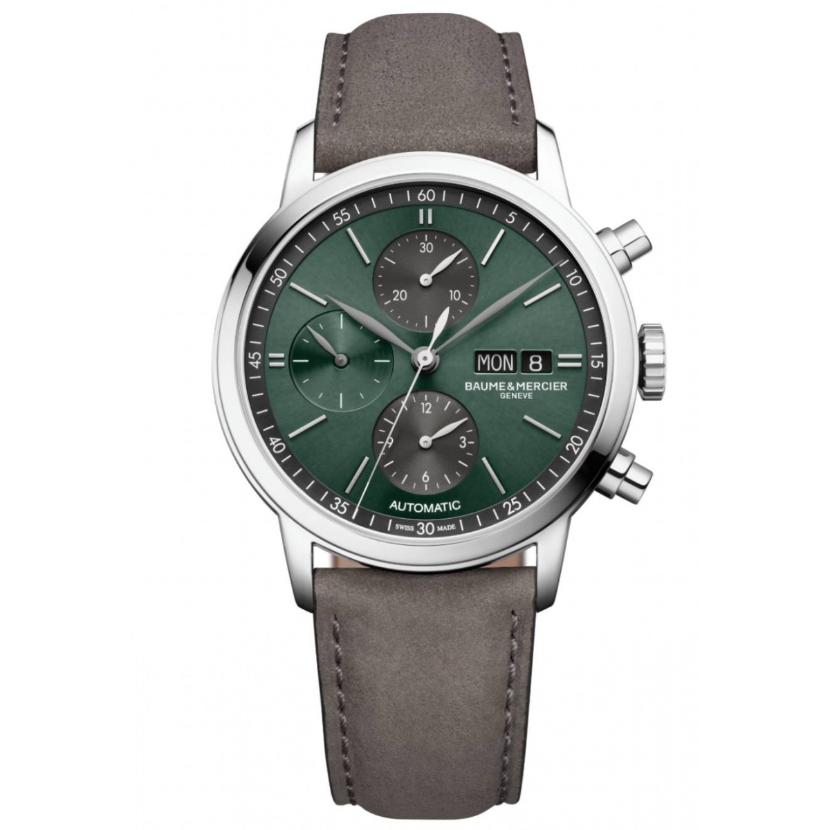Baume & Mercier Classima 10783 Cronógrafo Automático ∅42 mm - 50 M, Esfera verde, Correa gris
