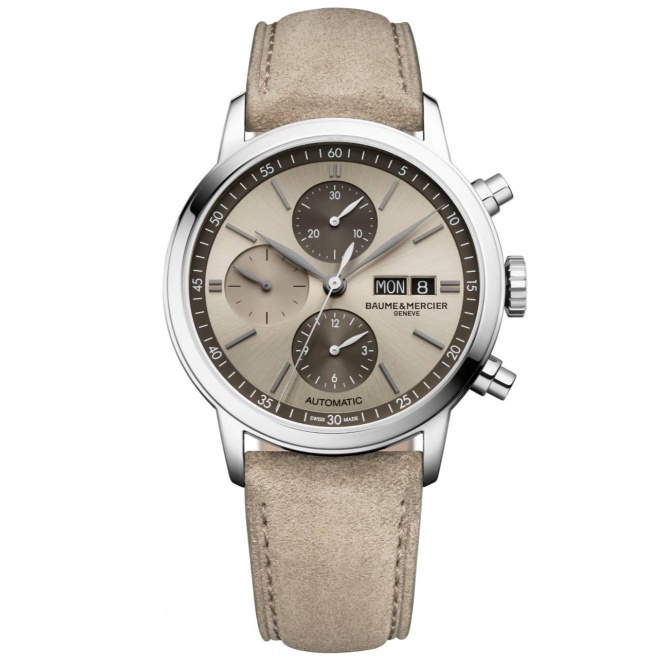 Baume & Mercier Classima 10782 Cronógrafo Automático ∅42 mm - 50 M, Esfera beige, Correa beige