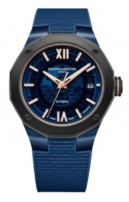 Baume & Mercier Riviera 10770 Automático ∅42 mm - 100 M, Esfera azul, Caucho azul