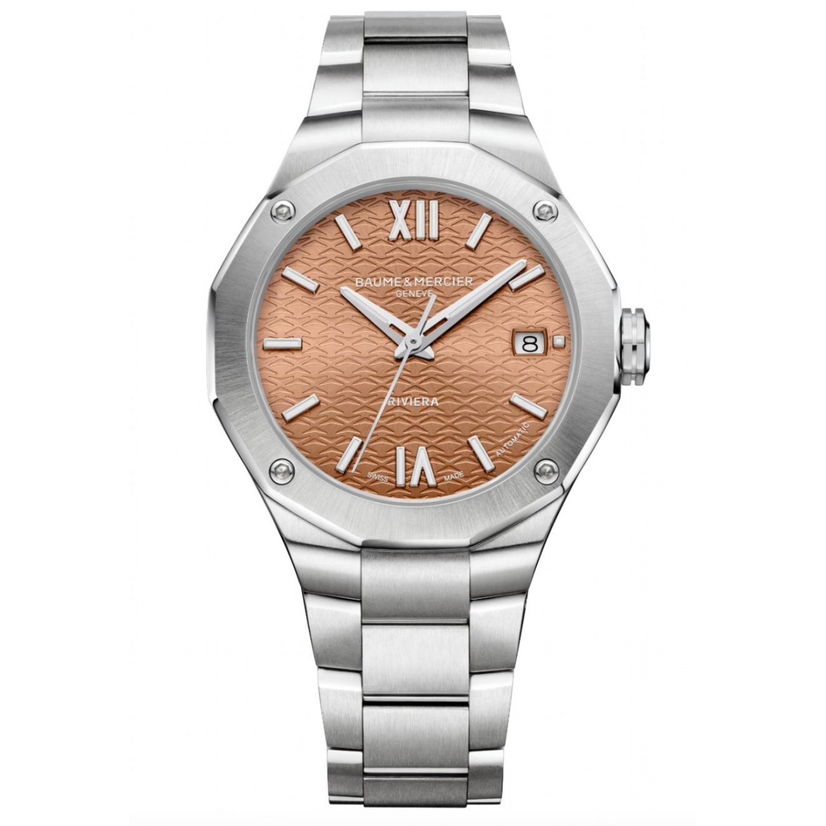 Baume & Mercier Riviera 10764 Automático ∅36 mm - 100 M, Esfera terracota, Brazalete de acero