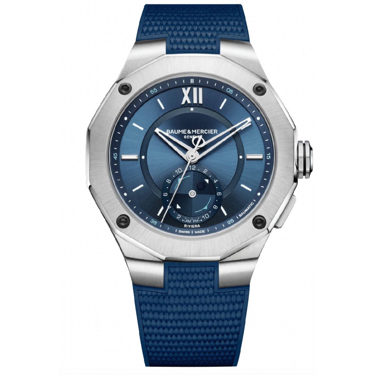 Baume & Mercier Riviera 10761 Automático Tideograph ∅43 mm - 100 M, Esfera azul, Brazalete de acero