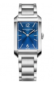 Baume & Mercier Hampton 10754 Cuarzo 43 x 27 mm - 50 M, Esfera azil, Brazalete de acero