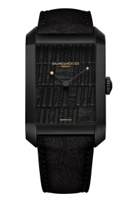 Baume & Mercier Hampton 10741 Automático 48 x 31 mm - 50 M, Esfera negra, correa negra,