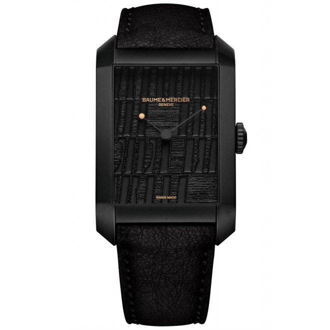 Baume & Mercier Hampton 10741 Automático 48 x 31 mm - 50 M, Esfera negra, correa negra,