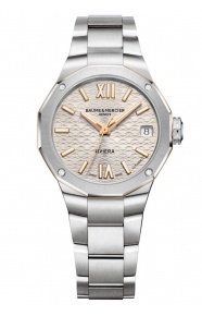 Baume & Mercier Riviera 10730 Automático ∅33 mm - 50 M, Esfera plateada, Diamantes, Brazalete de acero
