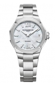 Baume & Mercier Riviera 10729 Automático ∅33 mm - 50 M, Esfera nácar, Diamantes, Brazalete de acero