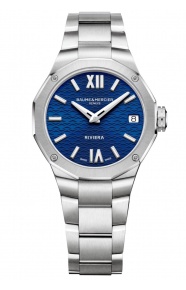 Baume & Mercier Riviera 10727 Cuarzo ∅33 mm - 50 M, Esfera azul, Brazalete de acero