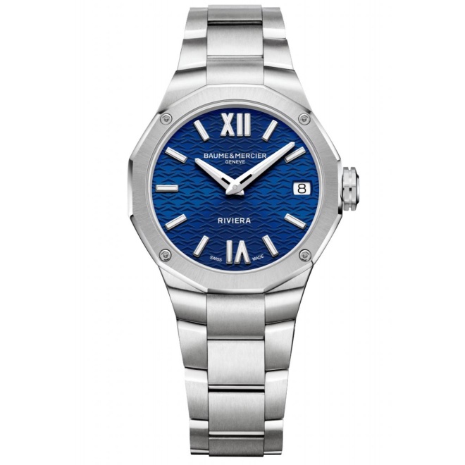 Baume & Mercier Riviera 10727 Cuarzo ∅33 mm - 50 M, Esfera azul, Brazalete de acero