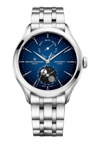 Baume & Mercier Clifton 10725 Automático Fase Lunar y Fecha ∅42 mm - 50 M, Esfera azul, brazalete de acero
