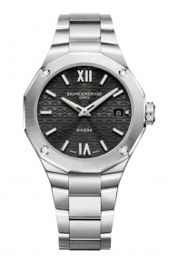 Baume & Mercier Riviera 10724 Cuarzo ∅36 mm - 50 M, Esfera negra, Diamantes, Brazalete de acero