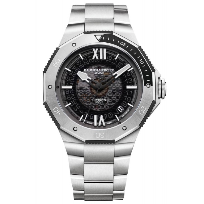Baume & Mercier Riviera 10717 ∅42 mm - 300 M, Esfera gris, brazalete de acero