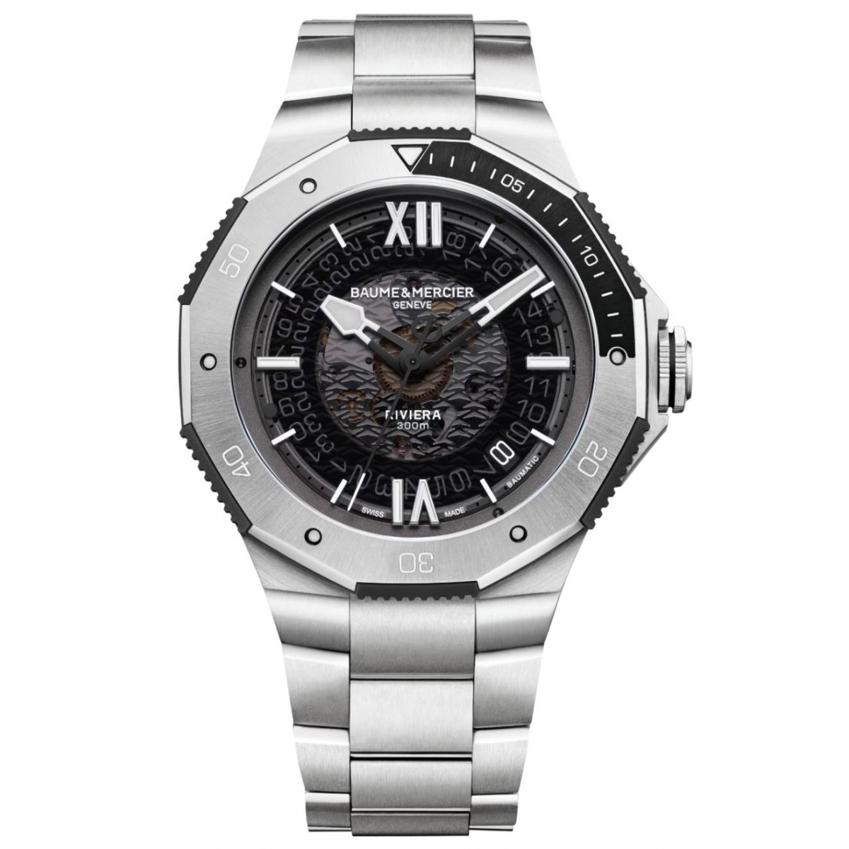 Baume & Mercier Riviera 10717 ∅42 mm - 300 M, Esfera gris, brazalete de acero