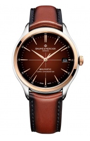 Baume & Mercier Clifton 10713 ∅40 mm - 500 M, Esfera chocolate, piel marrón