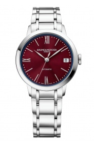 Baume & Mercier Classima 10691 Automático ∅34 mm - 50 M, Esfera burdeos, brazalete de acero