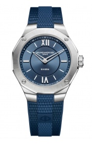 Baume & Mercier Riviera 10689 Cuarzo ∅36 mm - 50 M, Esfera azul, Caucho azul