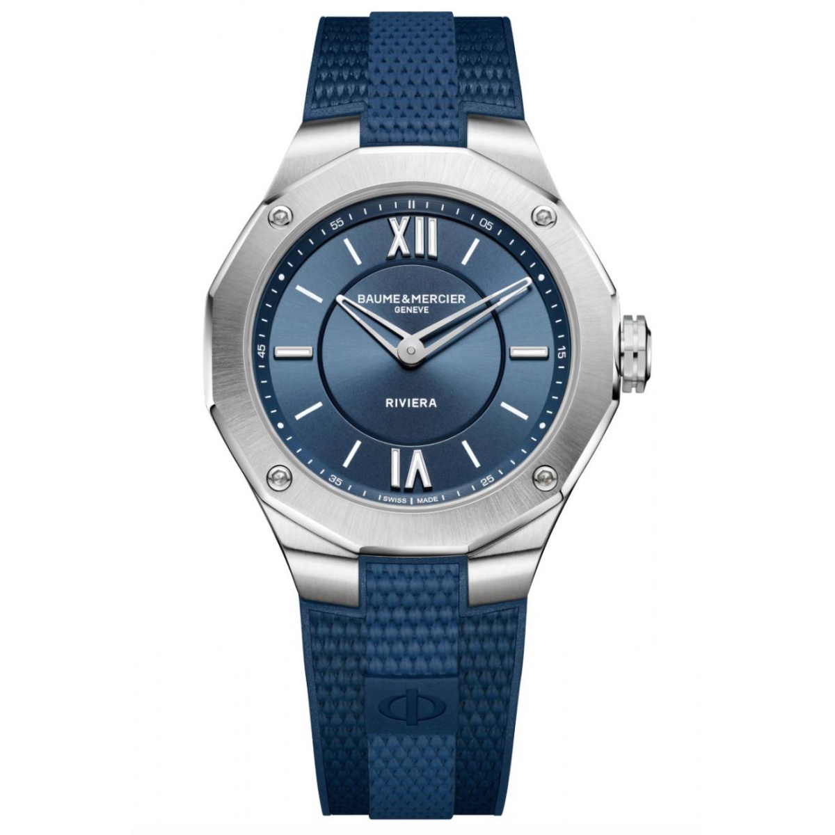 Baume & Mercier Riviera 10689 Cuarzo ∅36 mm - 50 M, Esfera azul, Caucho azul