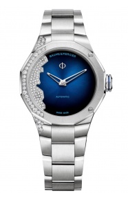 Baume & Mercier Riviera 10677 Automático Diamantes ∅33 mm - 50 M, Esfera azul, brazalete de acero