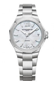 Baume & Mercier Riviera 10676 Automático Diamantes ∅33 mm - 50 M, Esfera nacar blanco, brazalete de acero