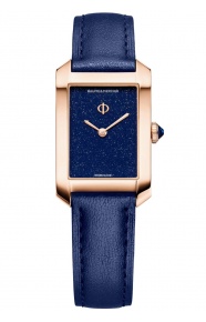 Baume & Mercier Hampton 10674 Cuarzo, Oro rosa y Tinanio 35 x 22 mm - 50 M, Esfera azul, correa azul