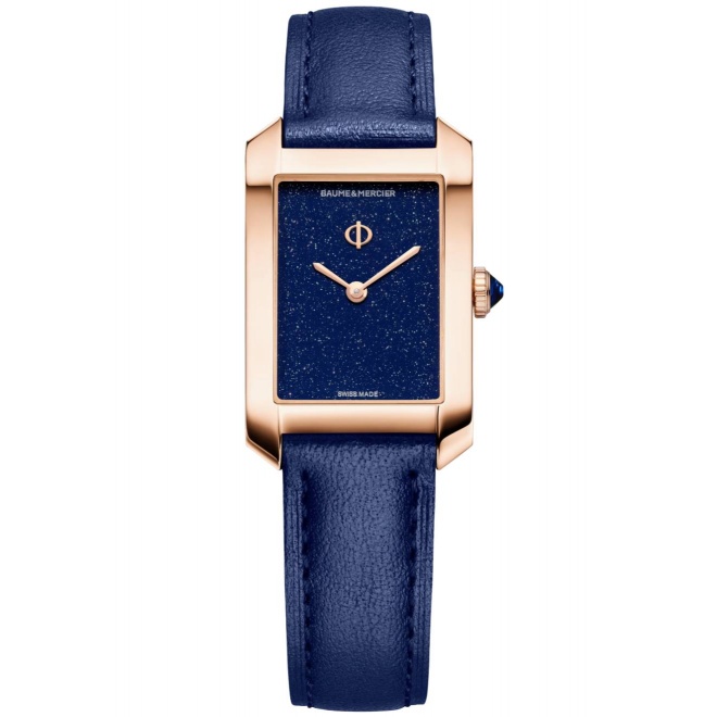 Baume & Mercier Hampton 10674 Cuarzo, Oro rosa y Tinanio 35 x 22 mm - 50 M, Esfera azul, correa azul