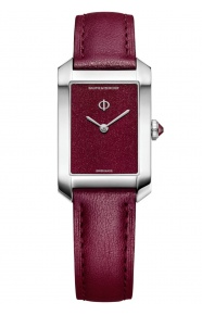 Baume & Mercier Hampton 10673 Cuarzo 35 x 22 mm - 50 M, Esfera burdeos, correa burdeos