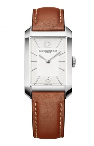 Baume & Mercier Hampton 10670 Cuarzo 43 x 27,5 mm - 50 M, Esfera blanca, correa marrón