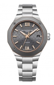 Baume & Mercier Riviera 10661 Automático Acero y Titanio ∅36 mm - 50 M, Esfera gris, caucho gris