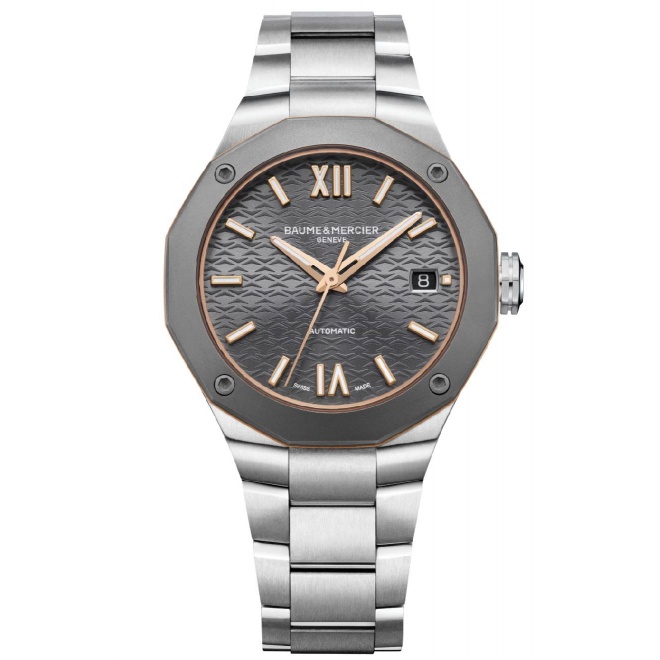 Baume & Mercier Riviera 10661 Automático Acero y Titanio ∅36 mm - 50 M, Esfera gris, caucho gris