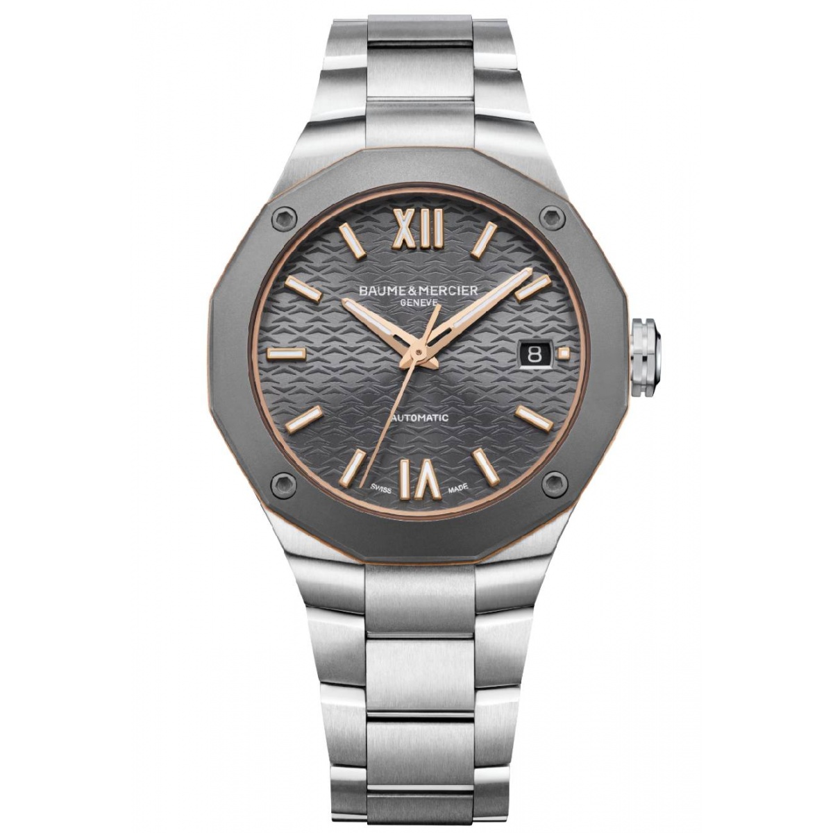 Baume & Mercier Riviera 10661 Automático Acero y Titanio ∅36 mm - 50 M, Esfera gris, caucho gris