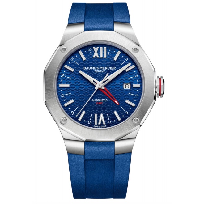 Baume & Mercier Riviera 10659 Automático GMT ∅42 mm - 100 M, Esfera azul, caucho azul