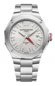 Baume & Mercier Riviera 10658 Automático GMT ∅42 mm - 100 M, Esfera plateada, brazalete de acero