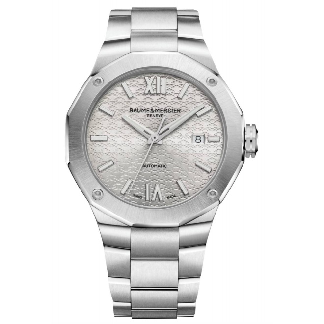 Baume & Mercier Riviera 10622 ∅42 mm - 100 M, Esfera plateada, brazalete de acero