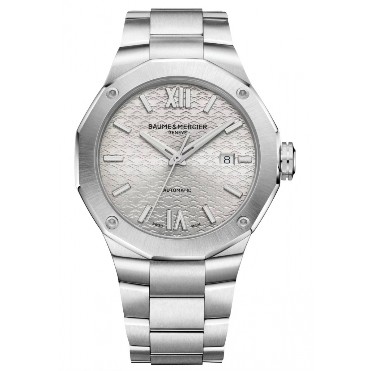 Baume & Mercier Riviera 10622 ∅42 mm - 100 M, Esfera plateada, brazalete de acero