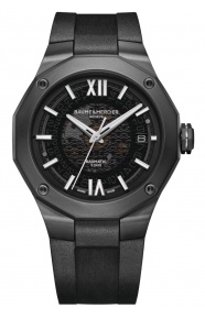 Baume & Mercier Riviera 10617 Automático ∅42 mm - 100 M, Esfera negra, caucho negro