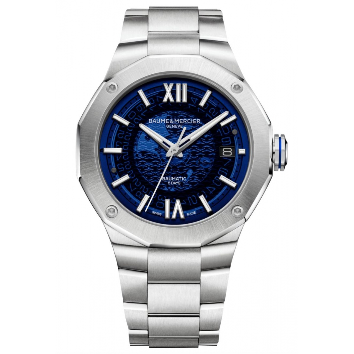 Baume & Mercier Riviera 10616 Automático ∅42 mm - 100 M, Esfera azul, brazalete de acero