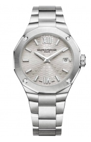 Baume & Mercier Riviera 10614 Cuarzo ∅36 mm - 100 M, Esfera plateada, brazalete de acero