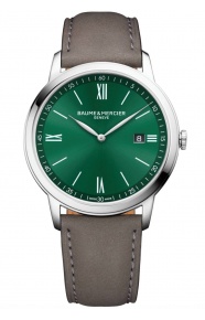 Baume & Mercier Classima 10607 Automático ∅42 mm - 50 M, Esfera verde, Correa marrón