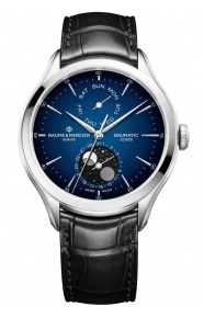 Baume & Mercier Clifton 10593 Automático Con día y Fase Lunar ∅42 mm - 50 M, Esfera azul, correa negra