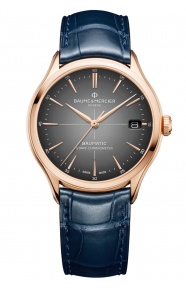 Baume & Mercier Clifton 10584 Automático Certificado COSC, Oro Rosa ∅42 mm - 50 M, Esfera gris, correa azul