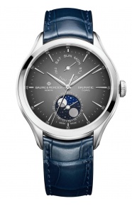 Baume & Mercier Clifton 10548 Automático Con día, fecha y Fase Lunar ∅42 mm - 50 M, Esfera gris, correa azul