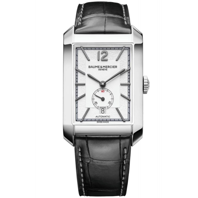 Baume & Mercier Hampton 10528 Automático 50 M, Esfera Blanca, Correa negra